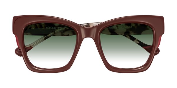 Front of Yatole in Maroon/Ivory Tortoise