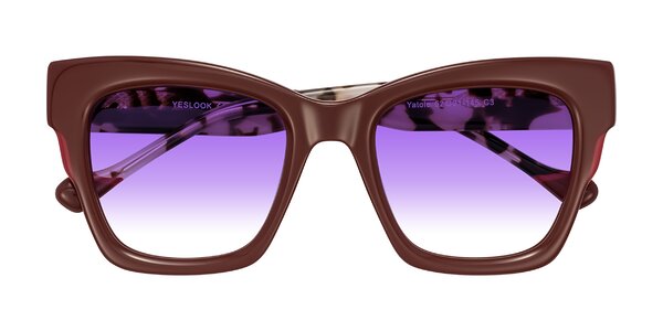 Front of Yatole in Maroon/Ivory Tortoise