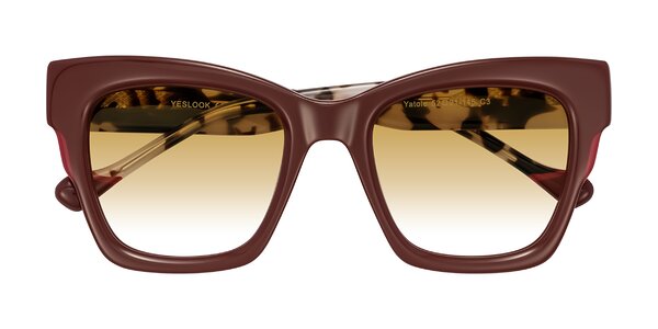 Front of Yatole in Maroon/Ivory Tortoise