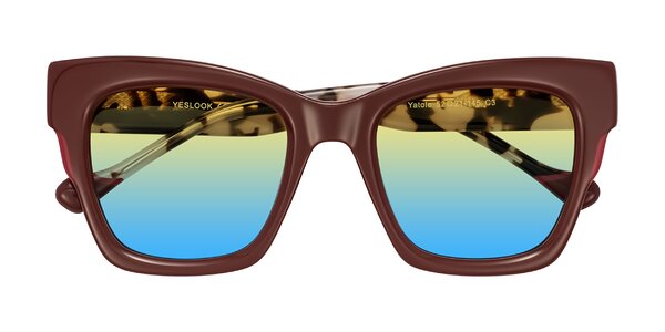 Front of Yatole in Maroon/Ivory Tortoise