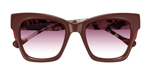 Front of Yatole in Maroon/Ivory Tortoise