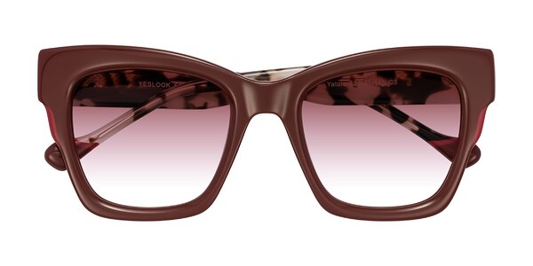 Front of Yatole in Maroon/Ivory Tortoise