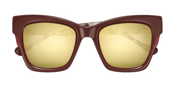 Front of Yatole in Maroon/Ivory Tortoise
