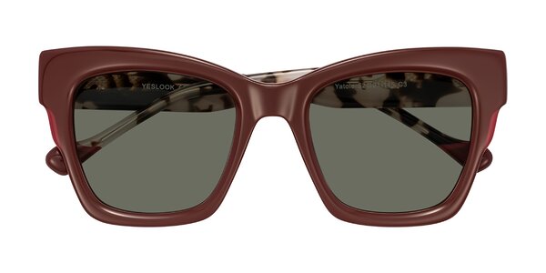 Front of Yatole in Maroon/Ivory Tortoise