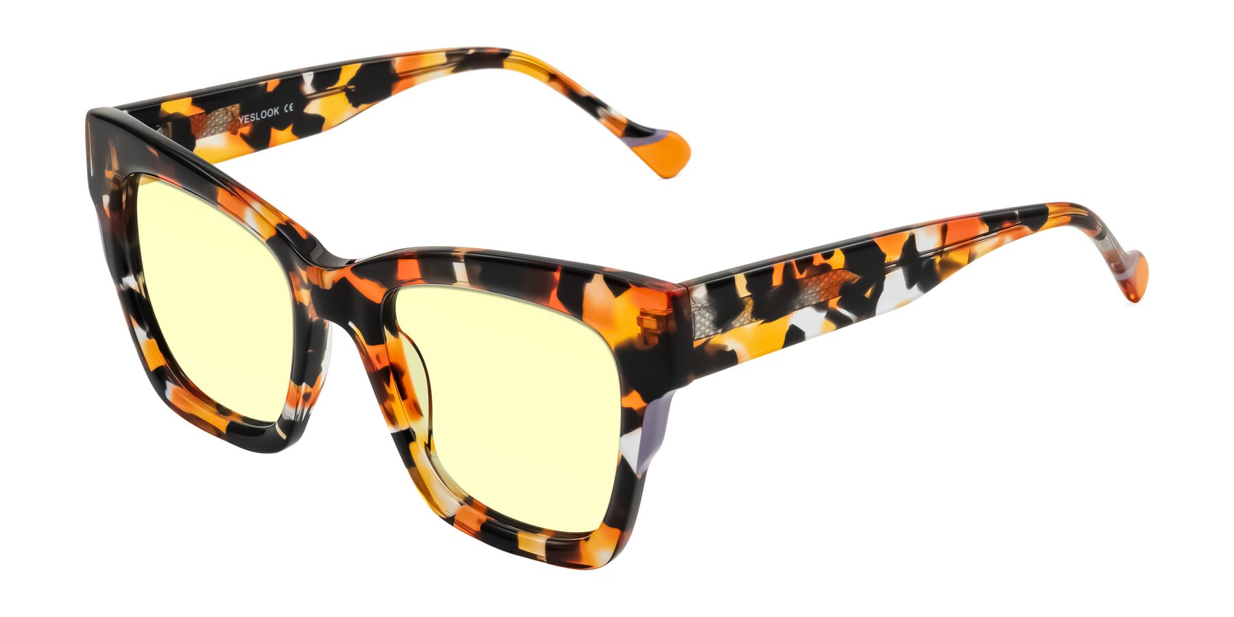 Angle of Yatole in Orange Tortoise with Light Yellow Tinted Lenses