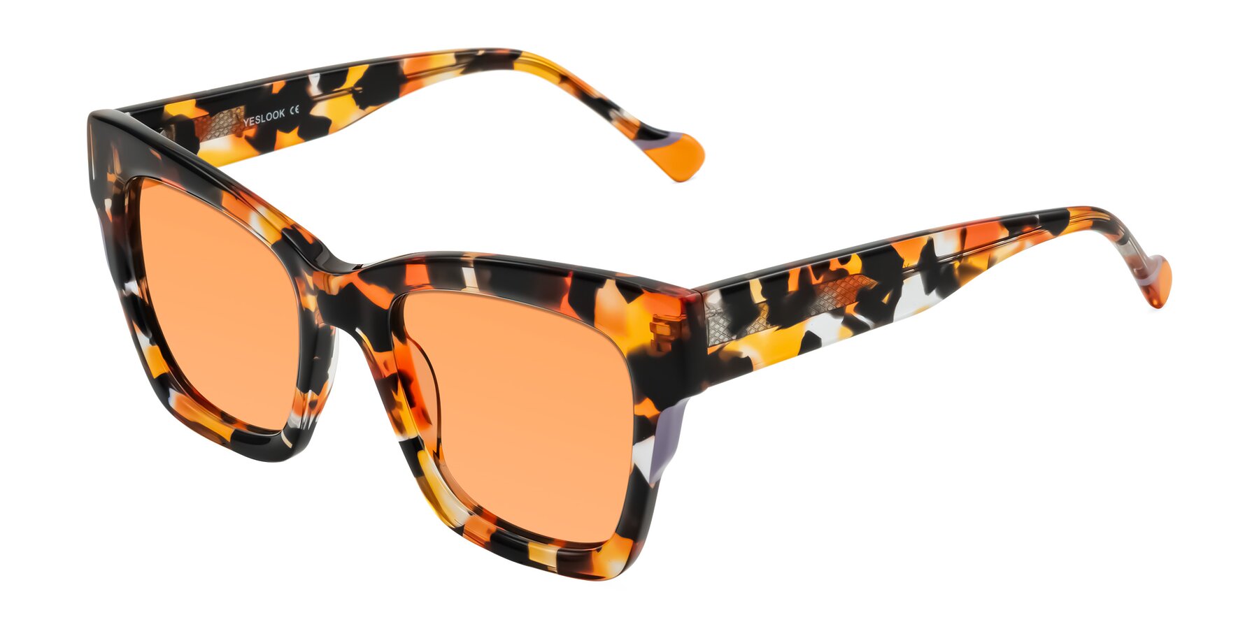 Angle of Yatole in Orange Tortoise with Medium Orange Tinted Lenses