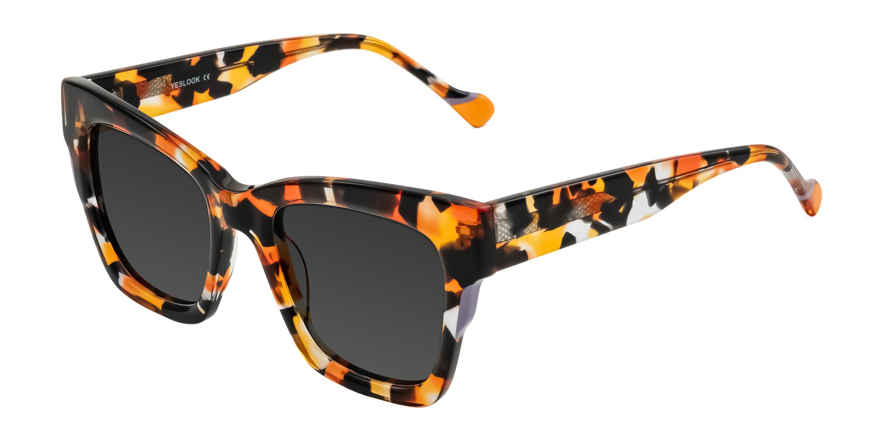 Angle of Yatole in Orange Tortoise with Gray Tinted Lenses