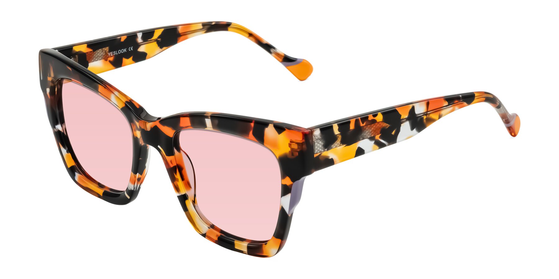 Angle of Yatole in Orange Tortoise with Light Garnet Tinted Lenses