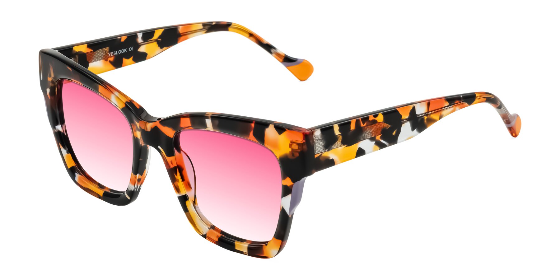 Angle of Yatole in Orange Tortoise with Pink Gradient Lenses