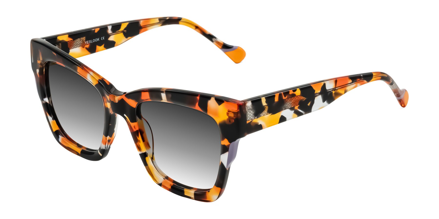 Angle of Yatole in Orange Tortoise with Gray Gradient Lenses