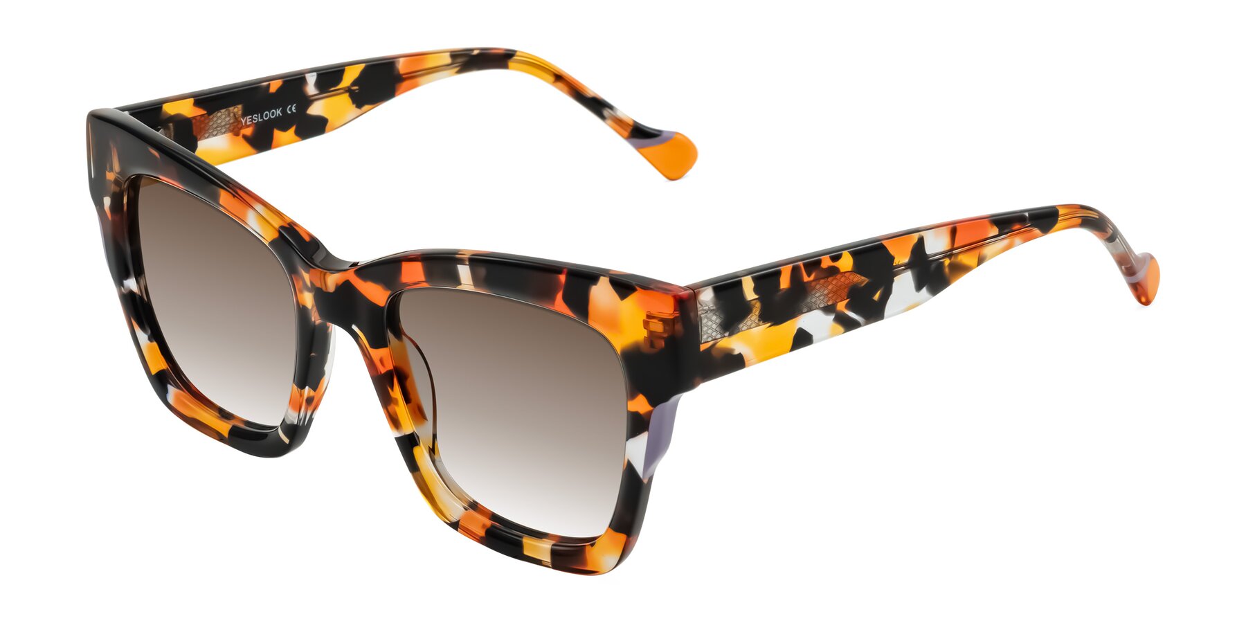 Angle of Yatole in Orange Tortoise with Brown Gradient Lenses