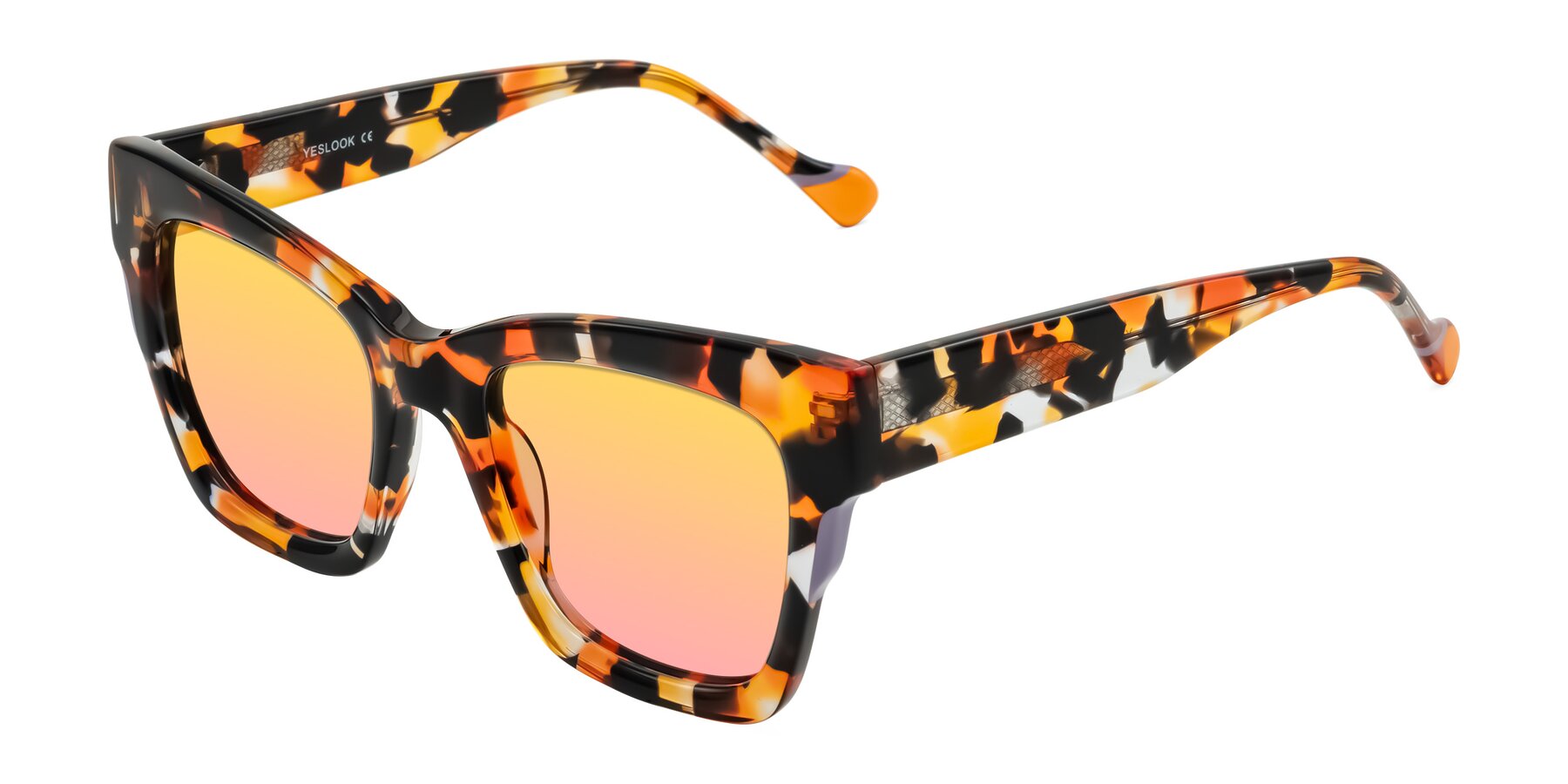 Angle of Yatole in Orange Tortoise with Yellow / Pink Gradient Lenses