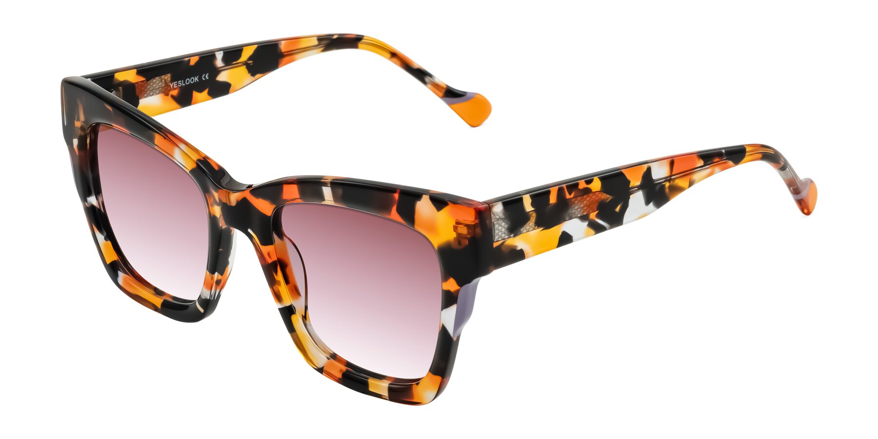 Angle of Yatole in Orange Tortoise with Garnet Gradient Lenses