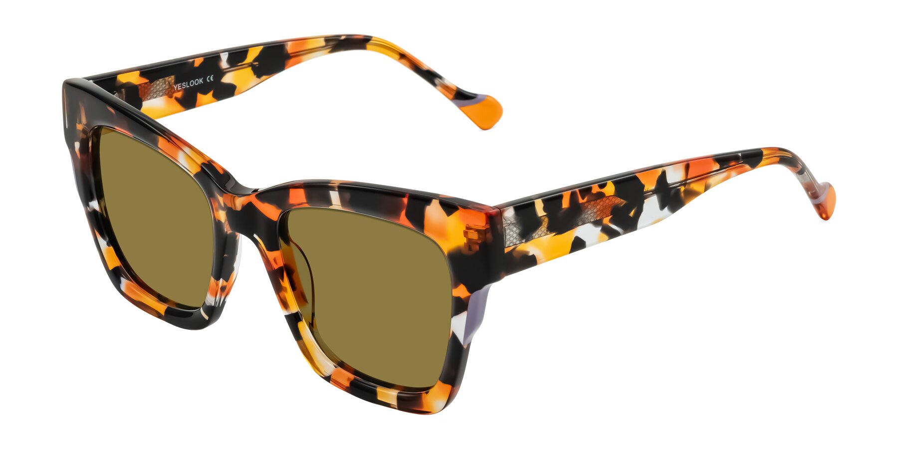 Angle of Yatole in Orange Tortoise with Brown Polarized Lenses