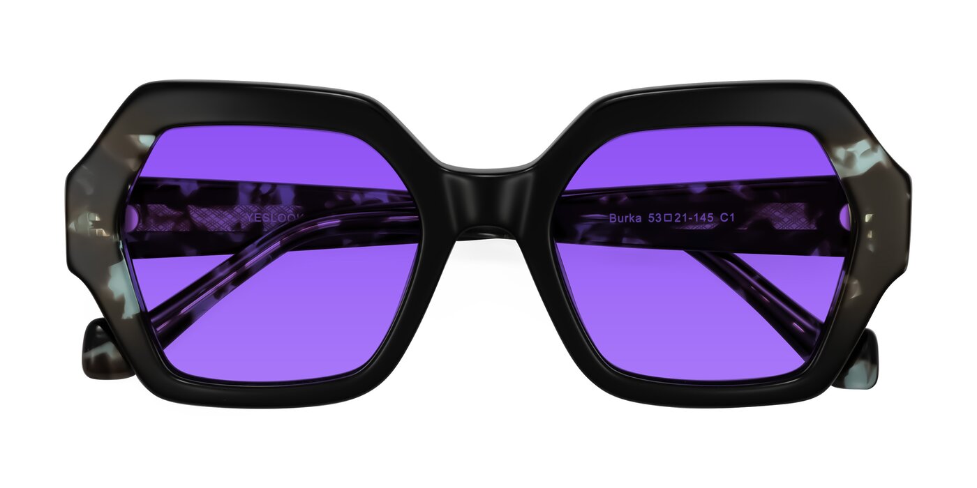Burka - Black/Teal Tortoise Tinted Sunglasses
