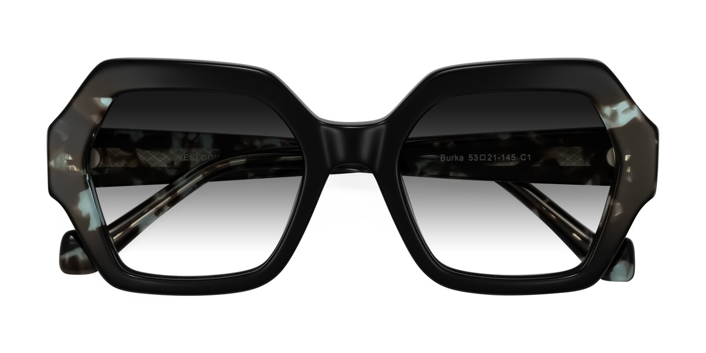 Burka - Black/Teal Tortoise Gradient Sunglasses