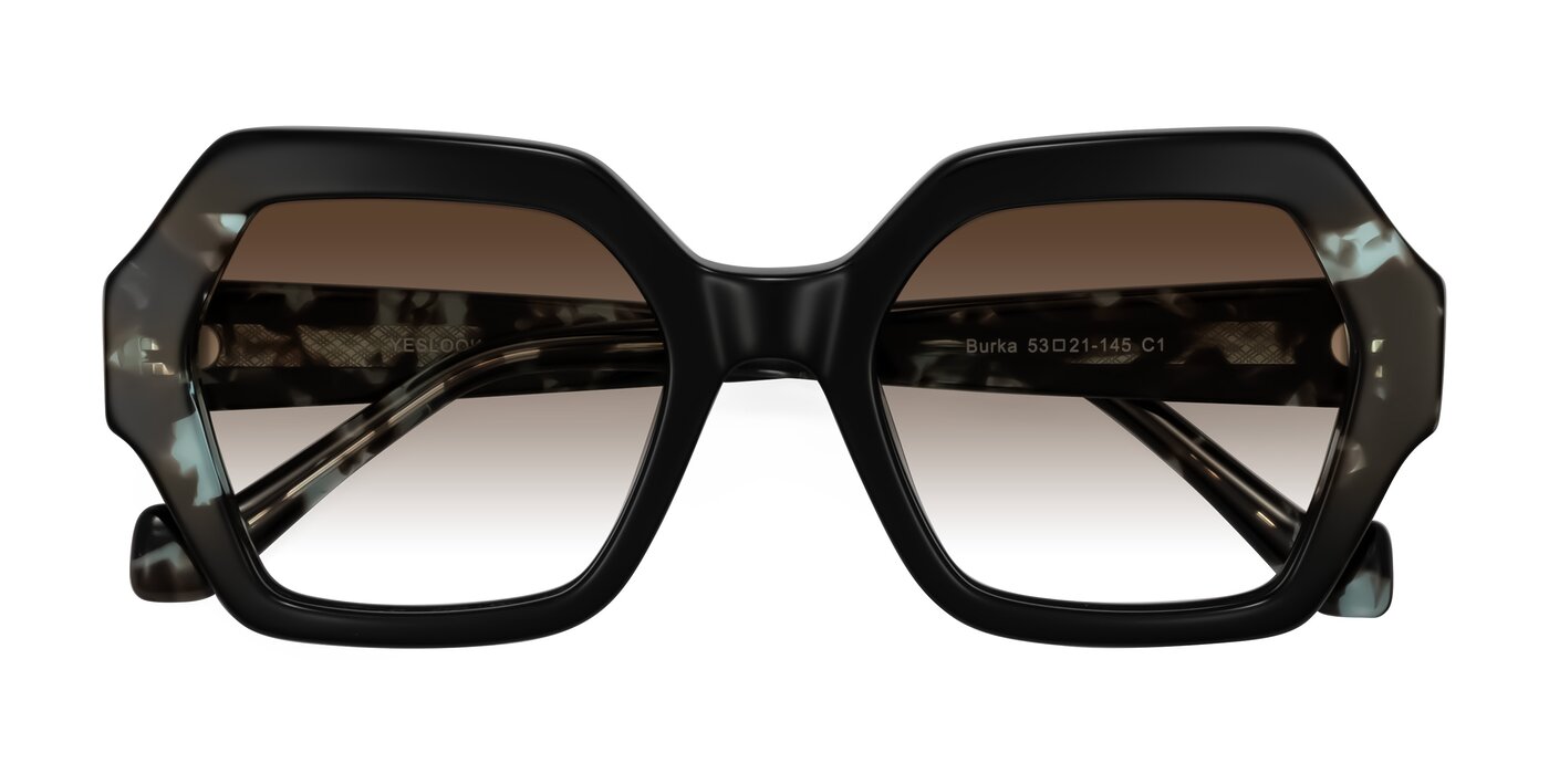 Burka - Black/Teal Tortoise Gradient Sunglasses