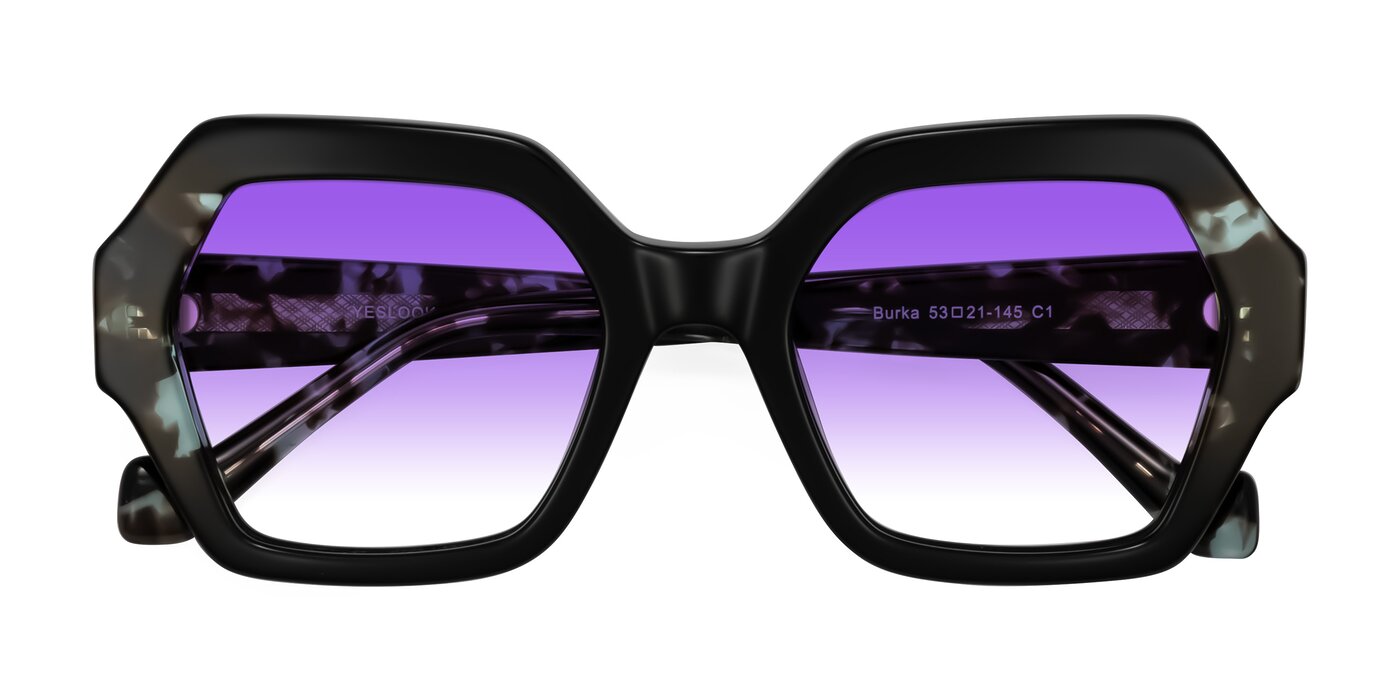 Burka - Black/Teal Tortoise Gradient Sunglasses