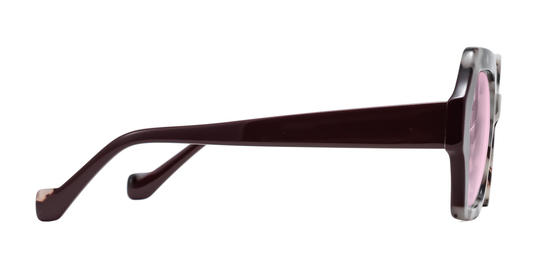 Side of Burka in Ivory Tortoise/Chocolate with Light Pink Tinted Lenses