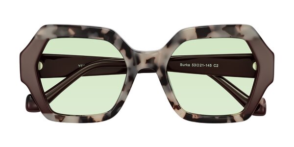 Front of Burka in Ivory Tortoise/Chocolate