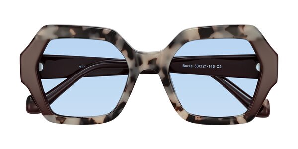 Front of Burka in Ivory Tortoise/Chocolate