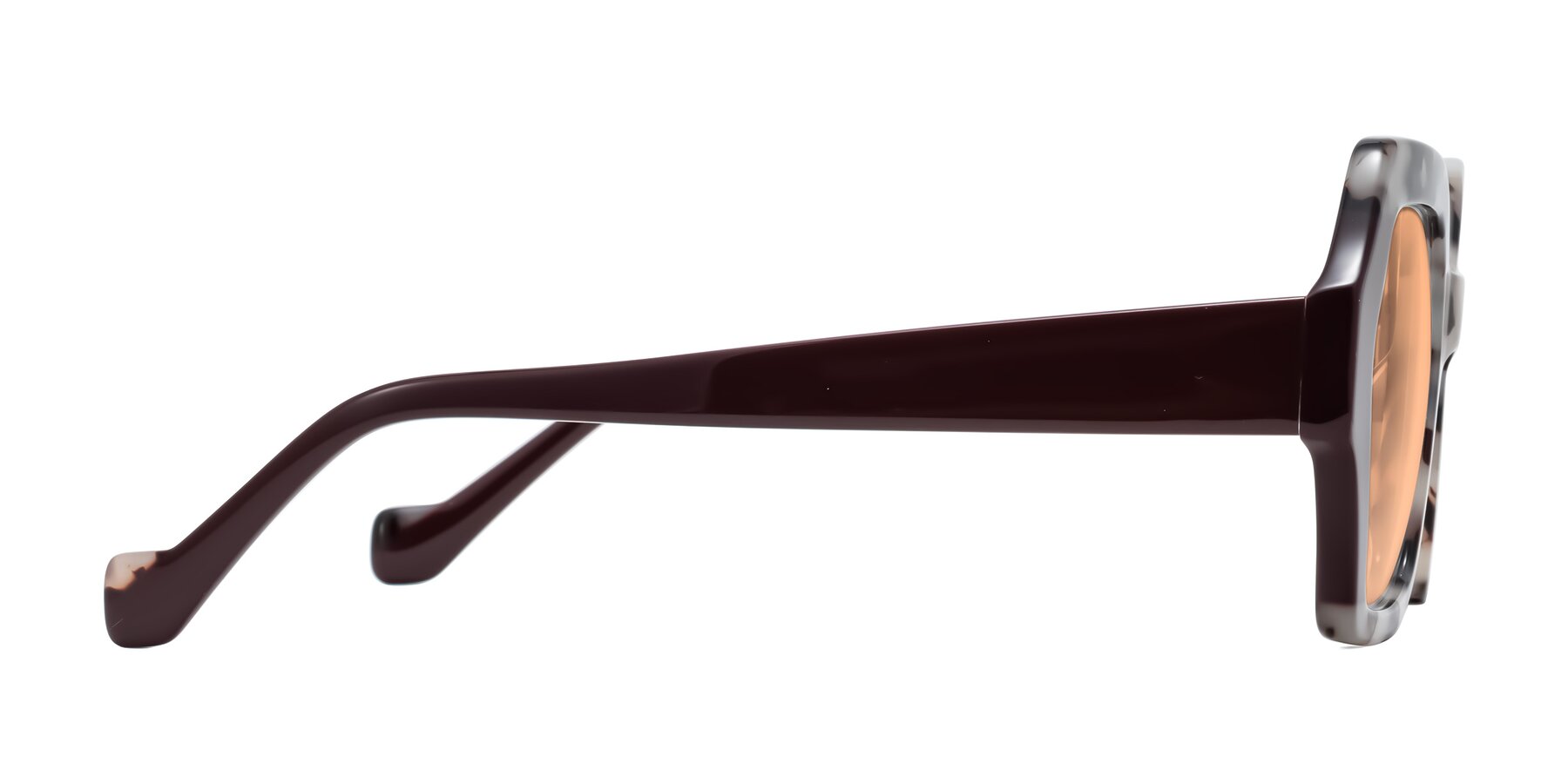 Side of Burka in Ivory Tortoise/Chocolate with Light Orange Tinted Lenses