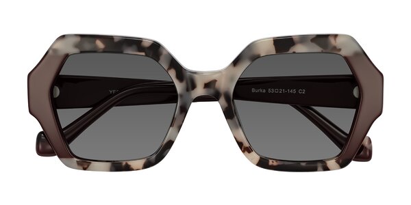 Front of Burka in Ivory Tortoise/Chocolate