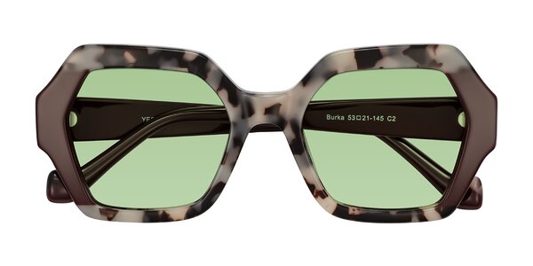 Front of Burka in Ivory Tortoise/Chocolate