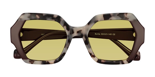 Front of Burka in Ivory Tortoise/Chocolate