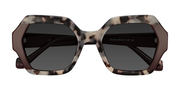 Front of Burka in Ivory Tortoise/Chocolate