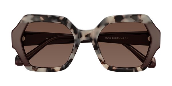 Front of Burka in Ivory Tortoise/Chocolate