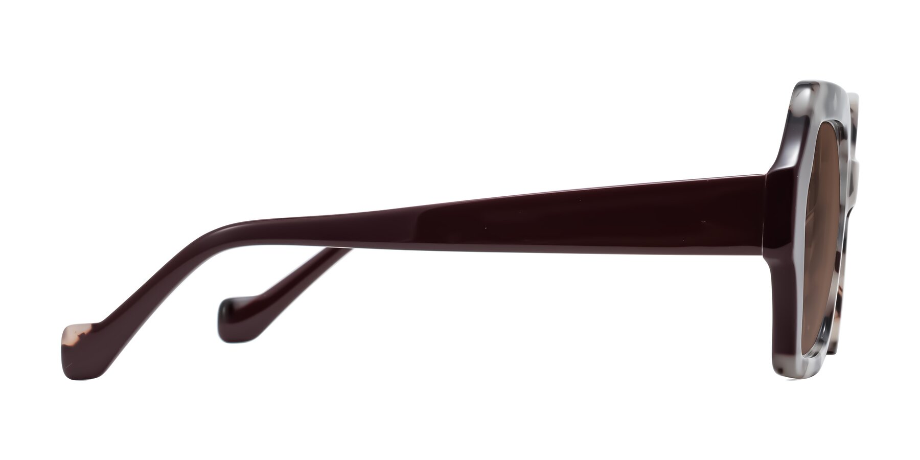 Side of Burka in Ivory Tortoise/Chocolate with Brown Tinted Lenses