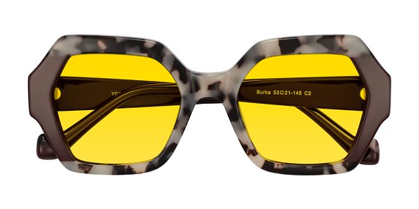 Front of Burka in Ivory Tortoise/Chocolate