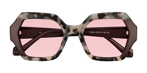 Front of Burka in Ivory Tortoise/Chocolate