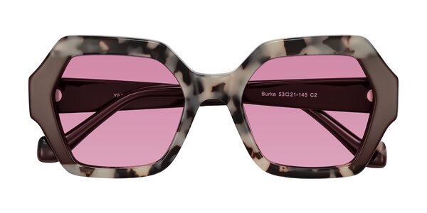 Front of Burka in Ivory Tortoise/Chocolate