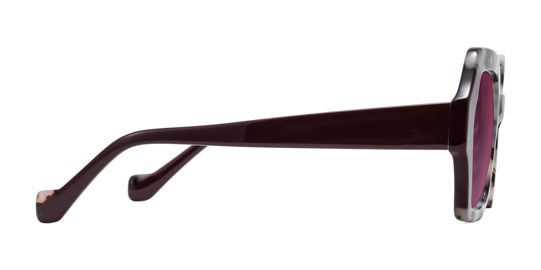 Side of Burka in Ivory Tortoise/Chocolate with Wine Tinted Lenses