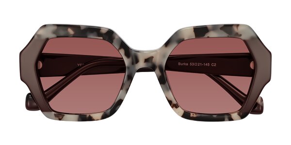 Front of Burka in Ivory Tortoise/Chocolate