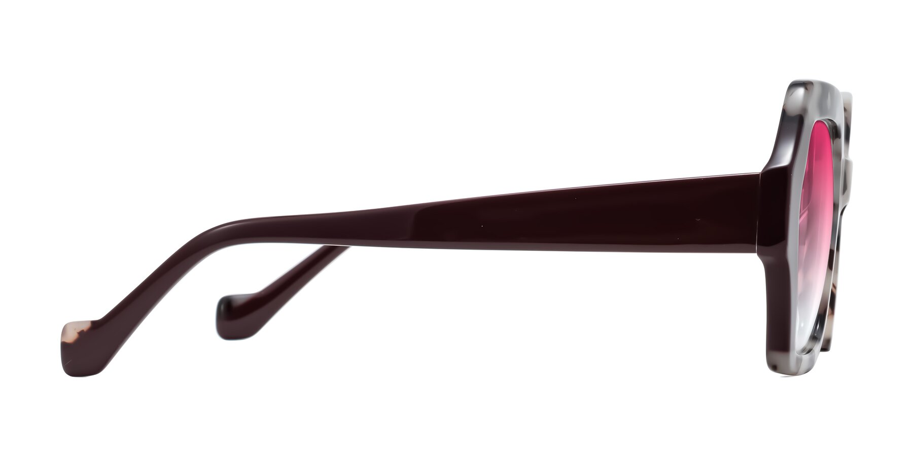 Side of Burka in Ivory Tortoise/Chocolate with Pink Gradient Lenses