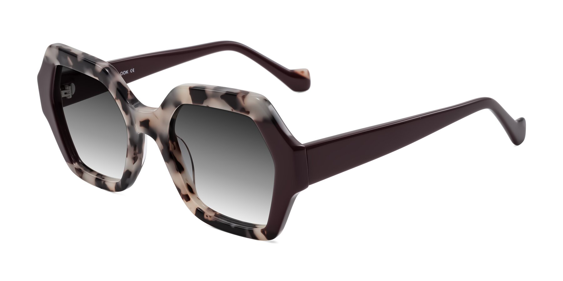 Angle of Burka in Ivory Tortoise/Chocolate with Gray Gradient Lenses