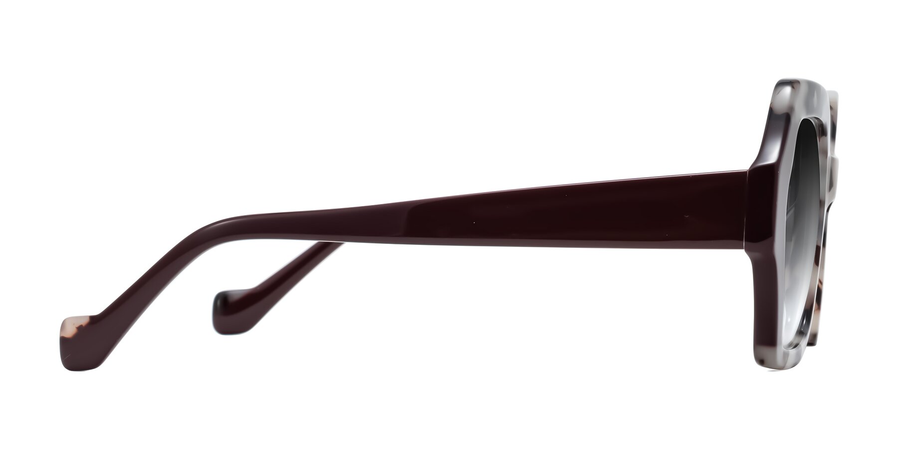 Side of Burka in Ivory Tortoise/Chocolate with Gray Gradient Lenses