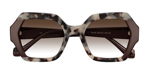 Front of Burka in Ivory Tortoise/Chocolate