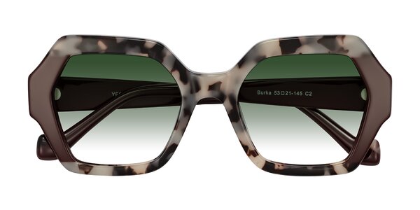 Front of Burka in Ivory Tortoise/Chocolate