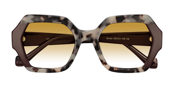 Front of Burka in Ivory Tortoise/Chocolate