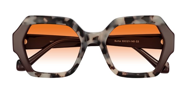 Front of Burka in Ivory Tortoise/Chocolate