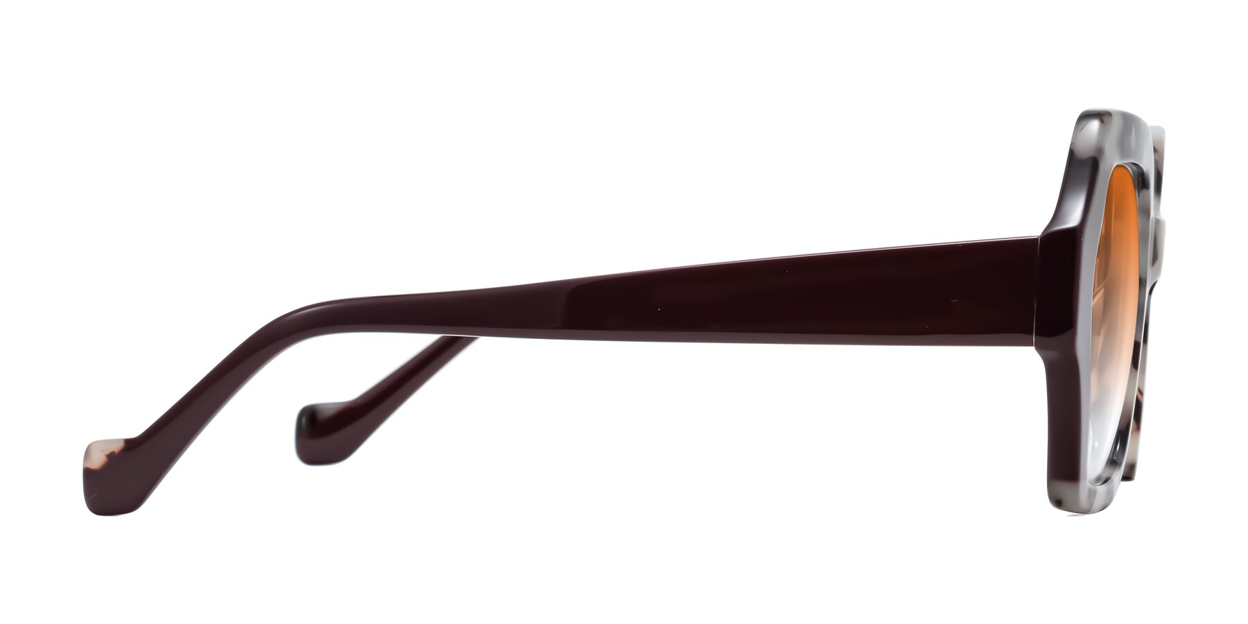 Side of Burka in Ivory Tortoise/Chocolate with Orange Gradient Lenses