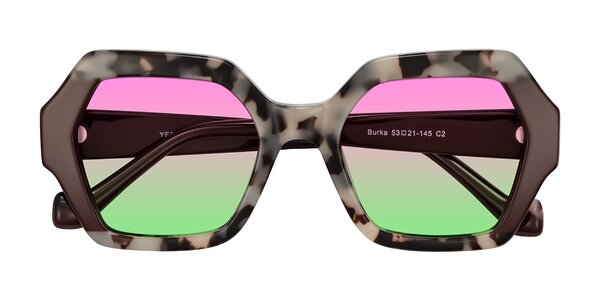 Front of Burka in Ivory Tortoise/Chocolate