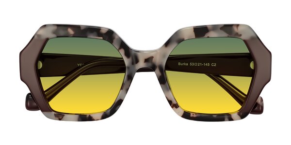 Front of Burka in Ivory Tortoise/Chocolate