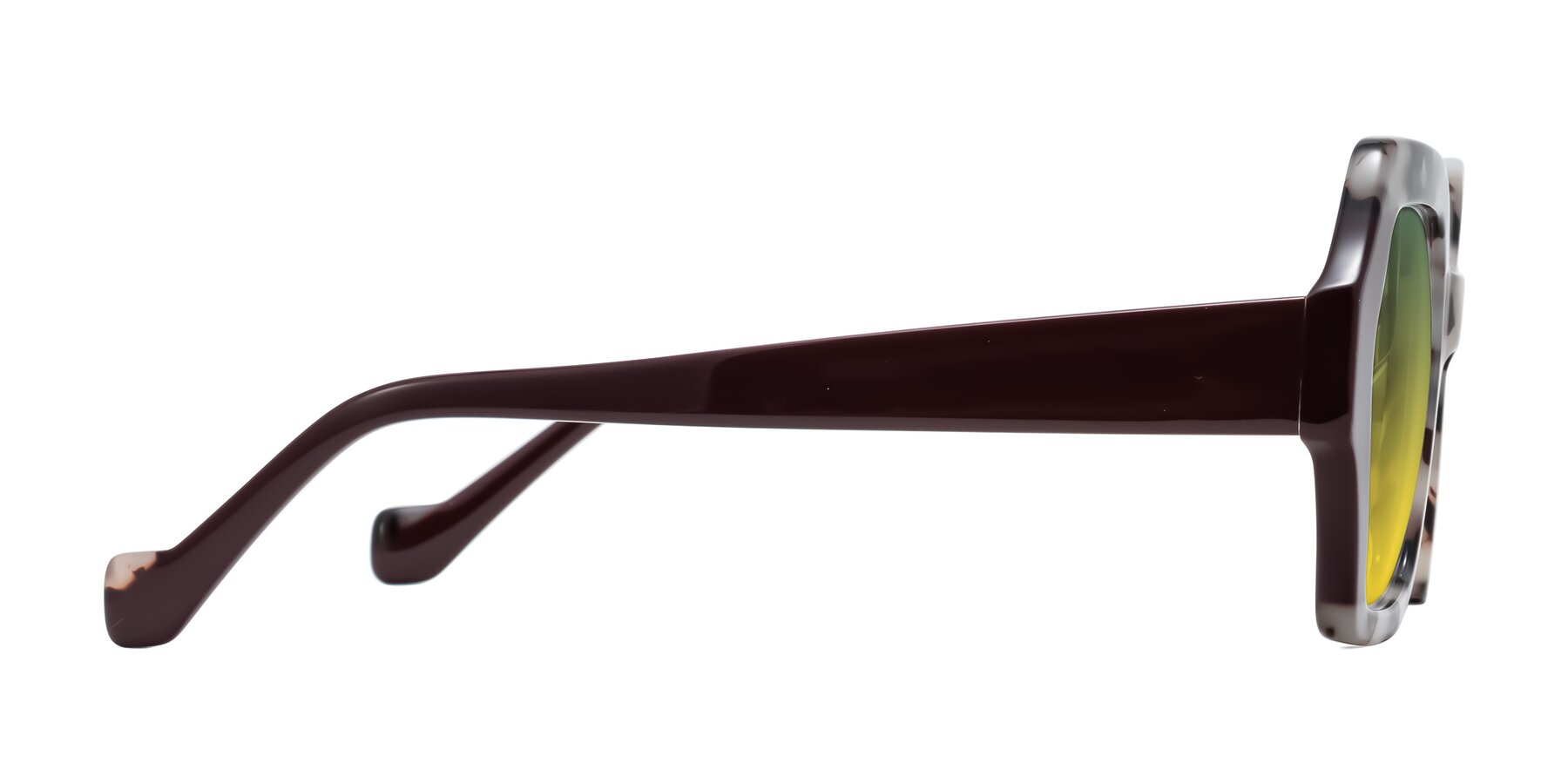 Side of Burka in Ivory Tortoise/Chocolate with Green / Yellow Gradient Lenses