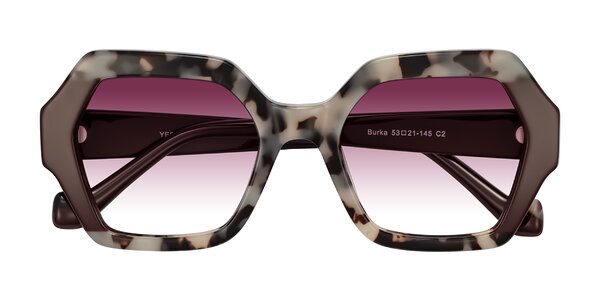 Front of Burka in Ivory Tortoise/Chocolate