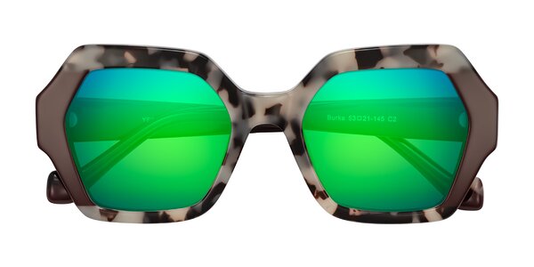 Front of Burka in Ivory Tortoise/Chocolate